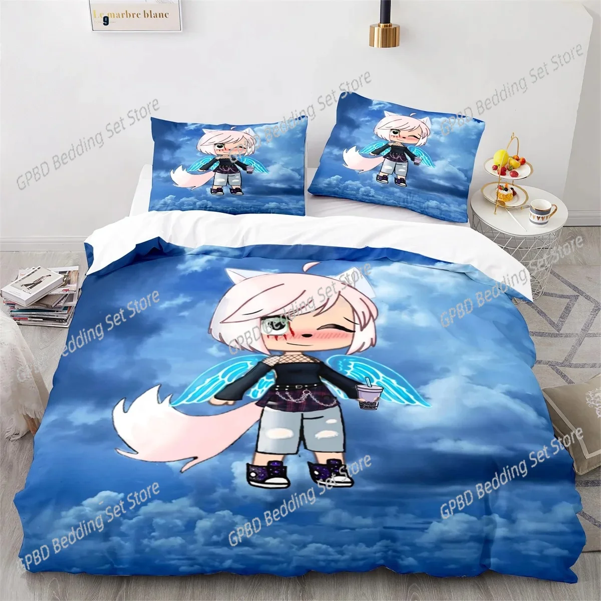 

3D Printed Anime Gacha Life 3D Bedding Set Duvet Cover Pillowcases Single Twin Full Queen King Size Home Decor Quilt Boys Gift