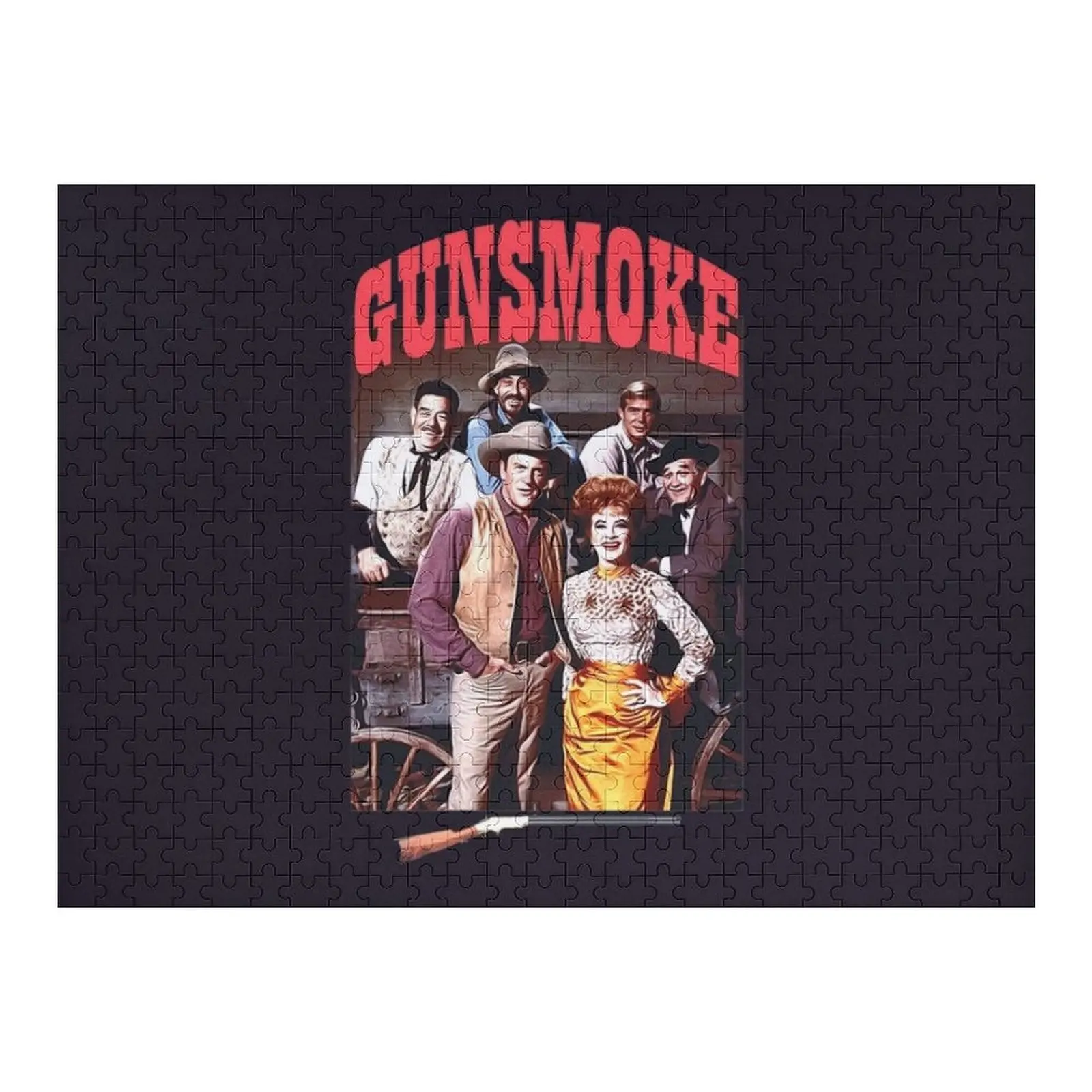 

Cast of Gunsmoke Mat Dillon and Kitty, Doc and Festus Jigsaw Puzzle Christmas Toys Personalized Toys Adult Wooden Puzzle