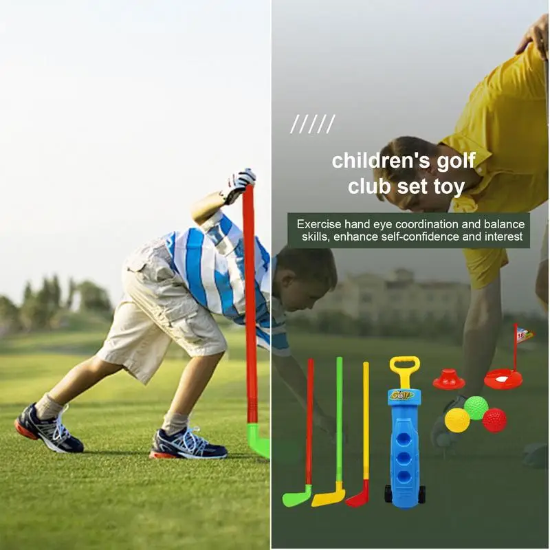 Kids Toys Golf Set Portable Yard Golf Toy Set For Kids Parent-child Interaction Toys Set For Toddler Children For Lawn Garden