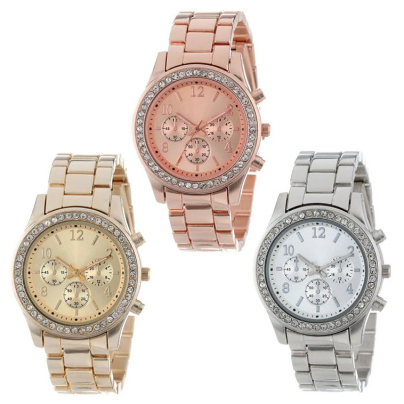 Women Diamond Watch Reloj Mujer New Fashion Luxury Rose Gold Wristwatch Female Casual Stainless Steel Quartz Watches Clock