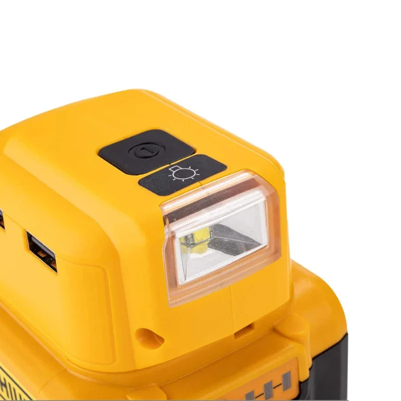 DCB090 Battery Adapter For Dewalt 18V 20V Li-Ion Battery With USB Type-C DC port LED Work light outdoor emergency lighting A901