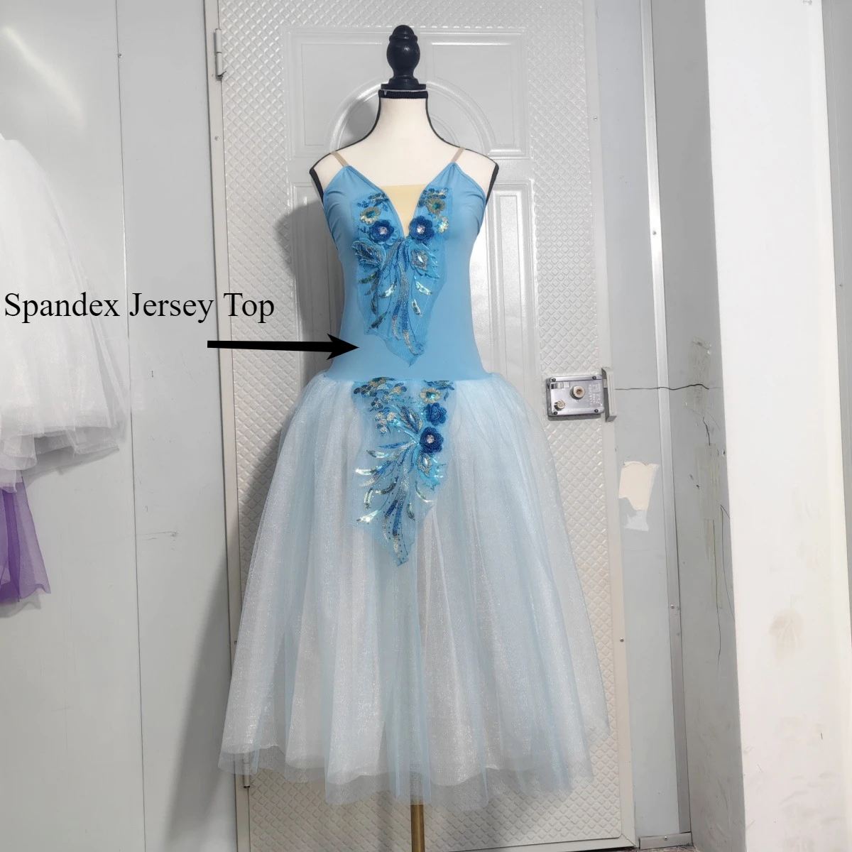 Lange ballet tutu rokken bloem kanten jurk prestatie kostuums prinses danspraktijk romantische jurk