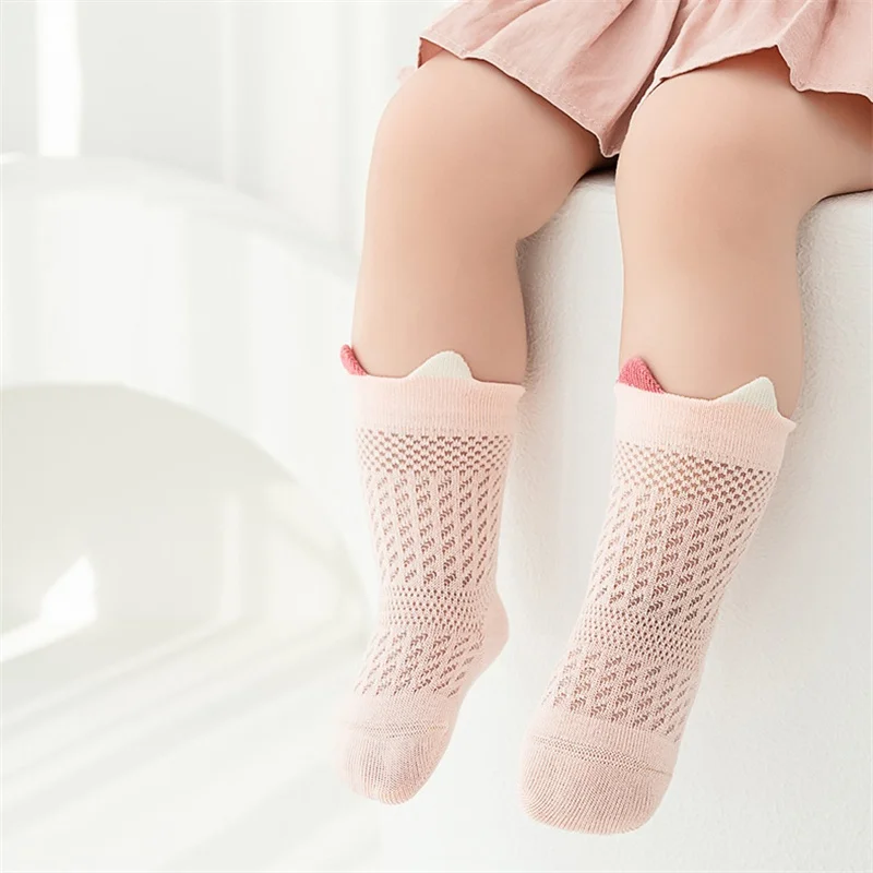 0-3Years Newborn Socks For Girls Boys Summer Cotton Children's Boneless Socks For Infant Casual Toddler Mesh Thin Sock 2024 New