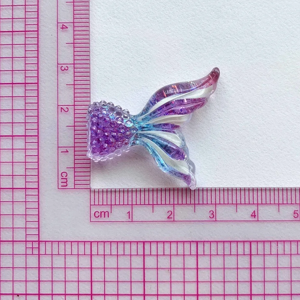10pcs Mini Fish Tail Slime Charms Kawaii Resin Flatback  Cabochons Embellishments for DIY Ornament Crafts Making A26