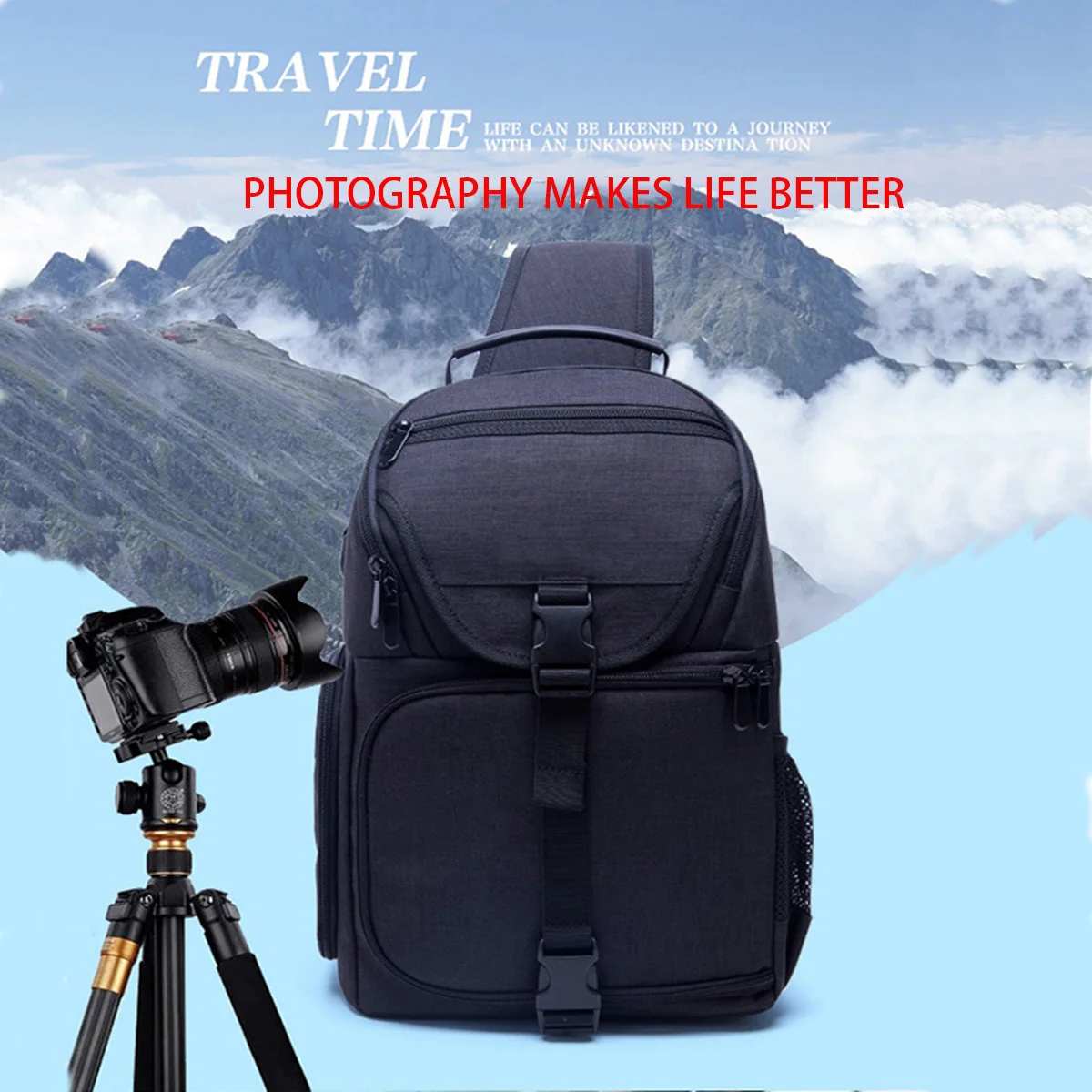 JINNUOLANG Single-shoulder Camera Bag Photo Backpack Waterproof Wear-resistant Camera Bag Crossbody Digital DSLR Pack For Lens