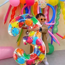 Big Size Colour Number Aluminium Foil Balloons Kids Toy Happy Birthday Digital Decoration Wedding Party Gatherings DIY Accessory