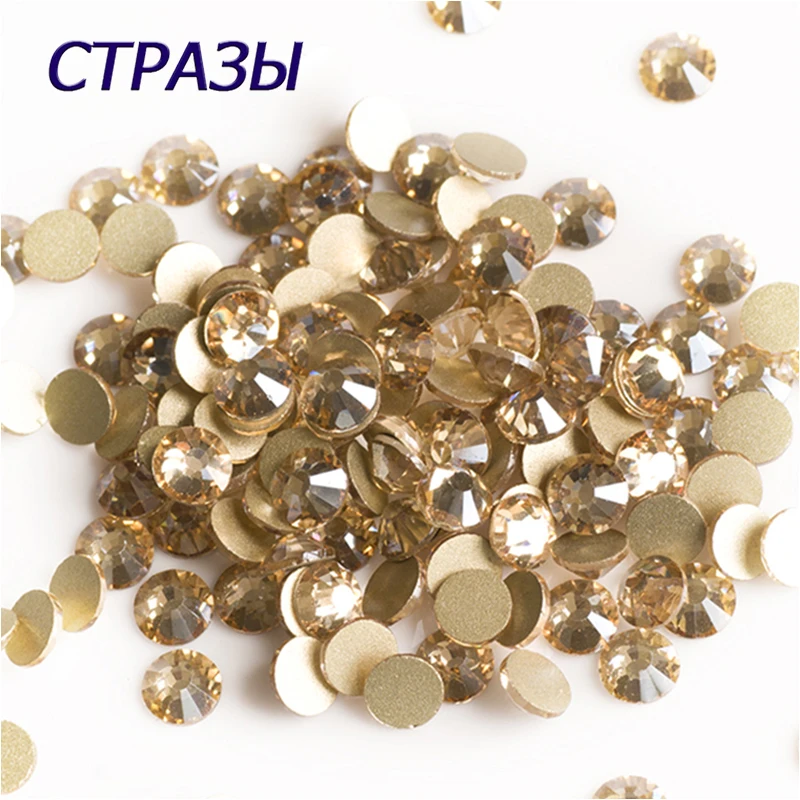 2058NoHF 1440PCS Golden Shadow Rhinestones for Nails Art Crafts Strass DIY Colorful Charm Nail Beauty Decoration Accessories