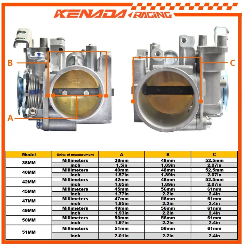 Throttle Body For CBR250 250R CBR250 CB300F CBR300R Rebel300 CMX300 34/36/38/42/43/45/47/49/50/52mm Carburetor