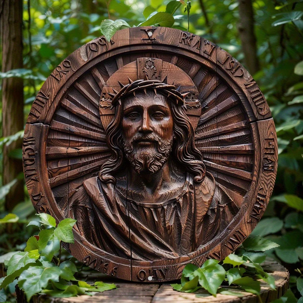 

Jesus Christ Artwork Aluminum Metal Sign, Art Deco Style, Wall Hanging, Outdoor, Indoor Decoration for Bar, Office, Home