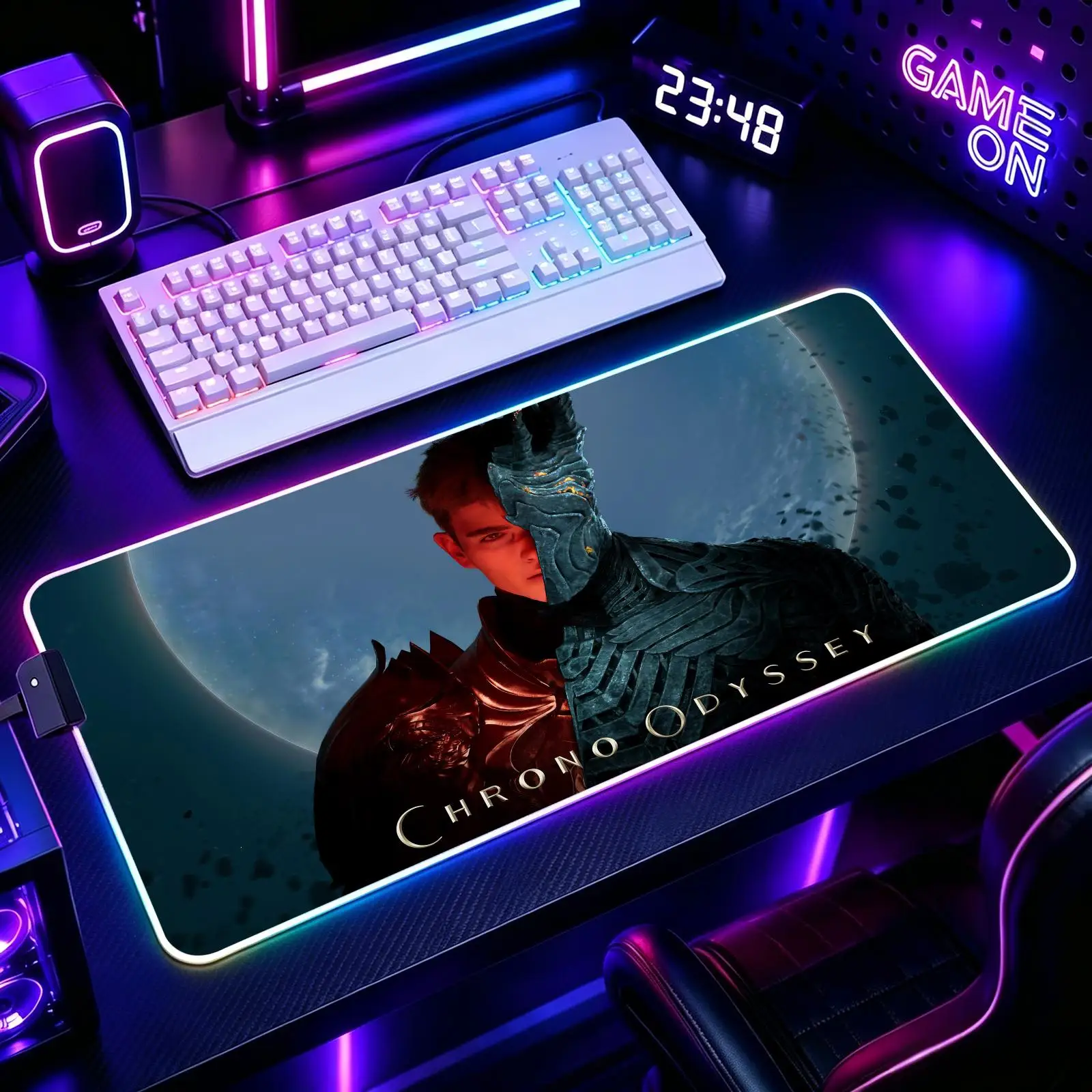 Chrono Odyssey  Mouse Pad RGB Color Changing Gaming Mouse Pad, Stitched Edges, XXL Non-Slip Large Keyboard Desk Mat