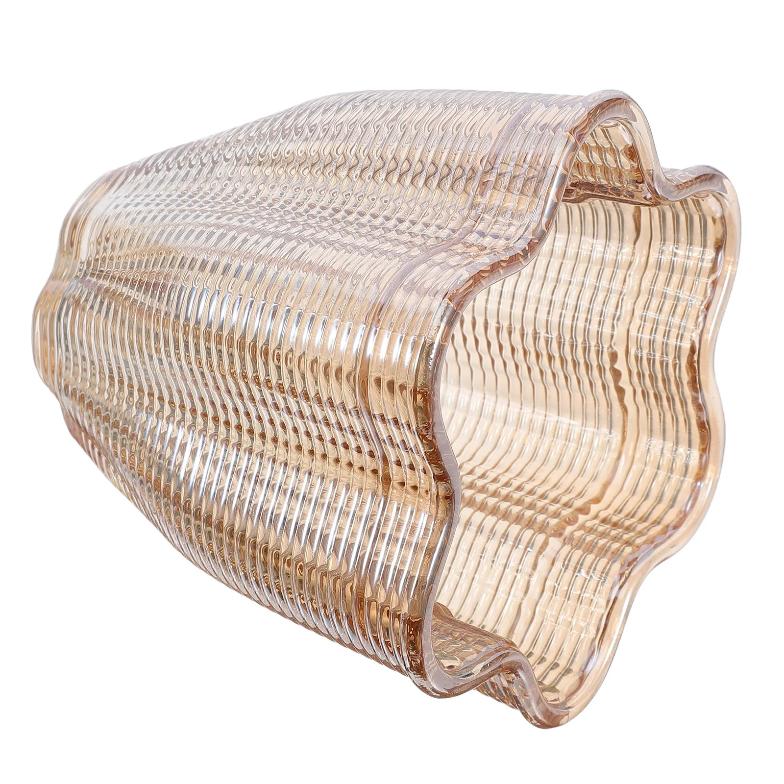 Rustic Pendant Lamp Shade Retro Wave Sconce Shade Amber Glass 3.93h 4.32d 0.4 Fitter Glass Lampshade Replacement Mini Ceiling