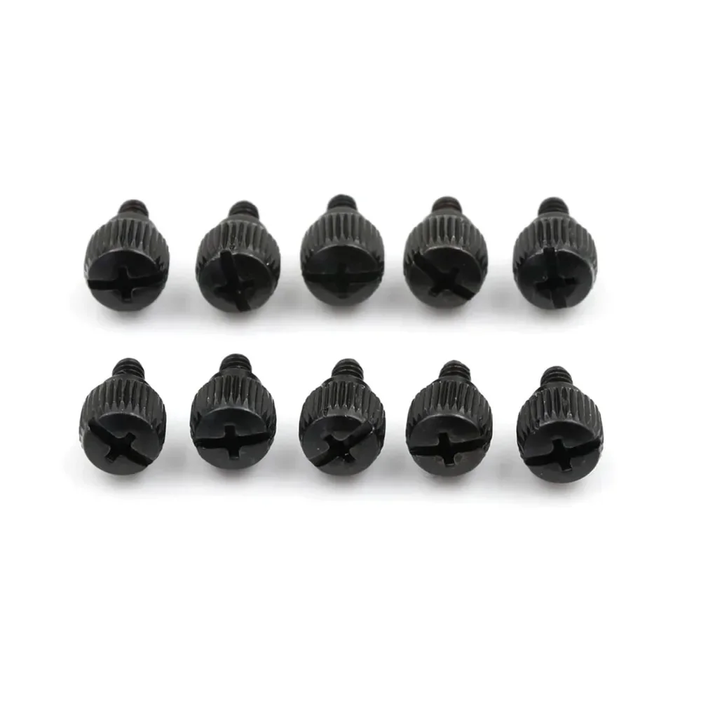 جيد 10 قطعة 14x9 مللي متر حالة الكمبيوتر الإبهام مسامير أسود/النيكل يدويا تشديد المقبس رئيس أداة جديد