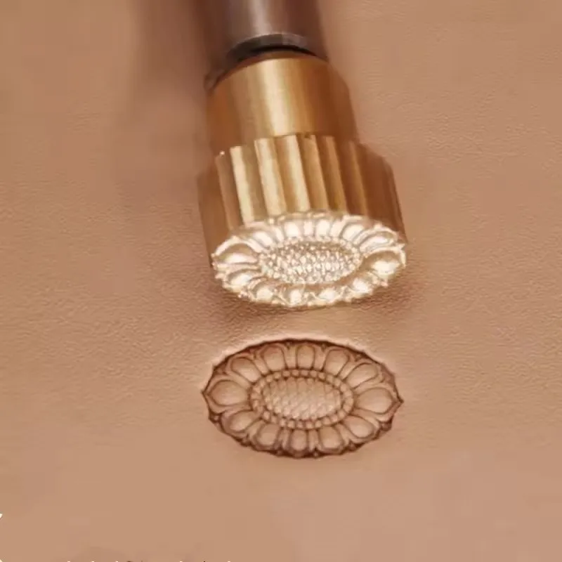 

Sunflower Pattern Stamping Tool 13.5x10mm, Leather Craft DIY Tool for Veg Tan Leather, Carving Press Tool with Brass Head