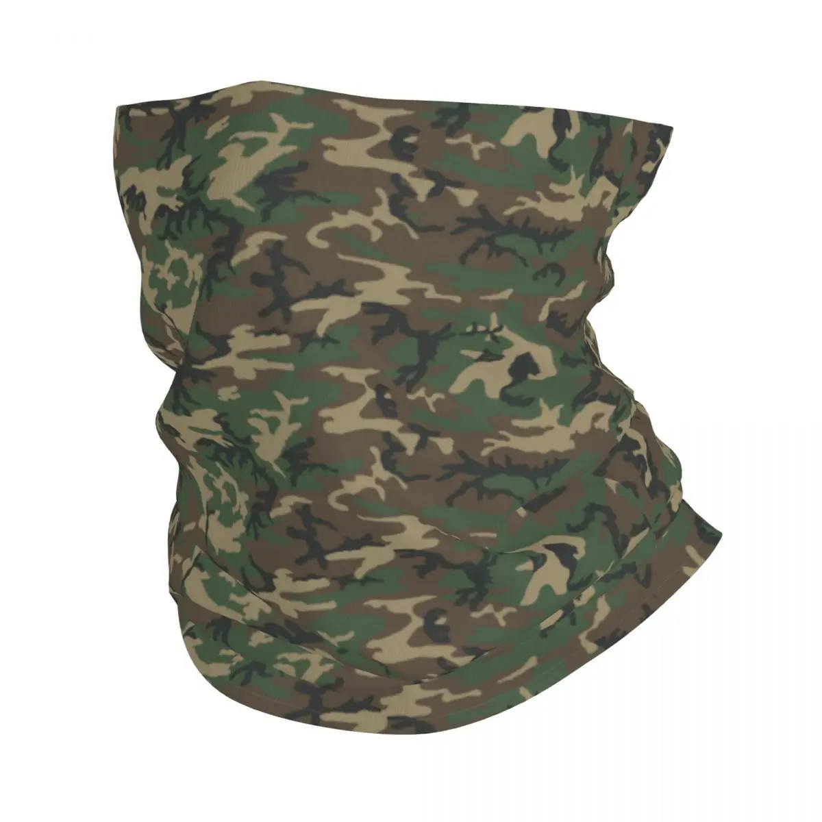 Custom Brown Dominant Highland Camouflage Pattern Bandana Neck Warmer Men Women Winter Hiking Ski Scarf Gaiter Camo Face Cover