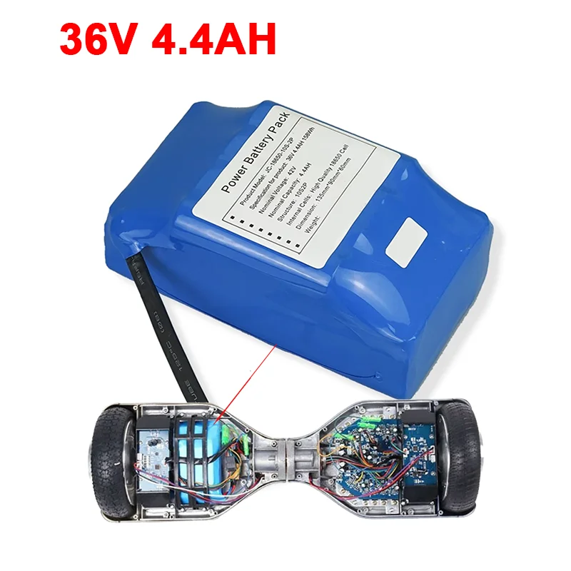 36V 4.4Ah Battery Pack 4400mAh Rechargeable Lithium Ion Battery for Electric Self Balancing Scooter HoverBoard Unicycle