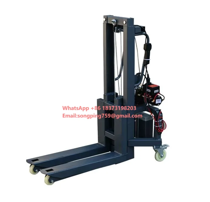 

Портативный самозагружающийся электрический вилочный погрузчик с подсветкой, мини-погрузчик с функцией самоподъема, устанавливаемый на небольшую тележку для поддонов