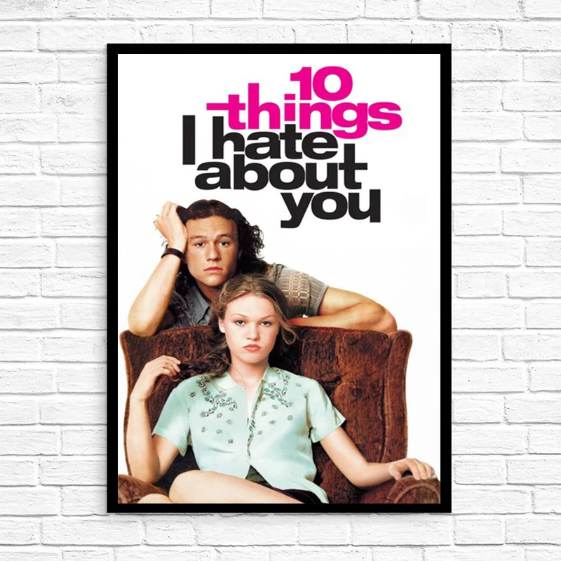 10 Things I Hate about You Movie Poster 90's Classic Films Canvas Painting HD Print Wall Art Picture for Living Room Home Decor