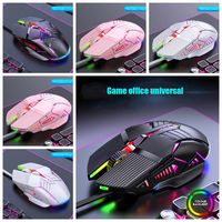 RGB Mice Ergonomic Wired Gaming Mouse 3200 Dpi Silent/Audible Edition 6 Button LED Silent Mice 6 Buttons Luminous