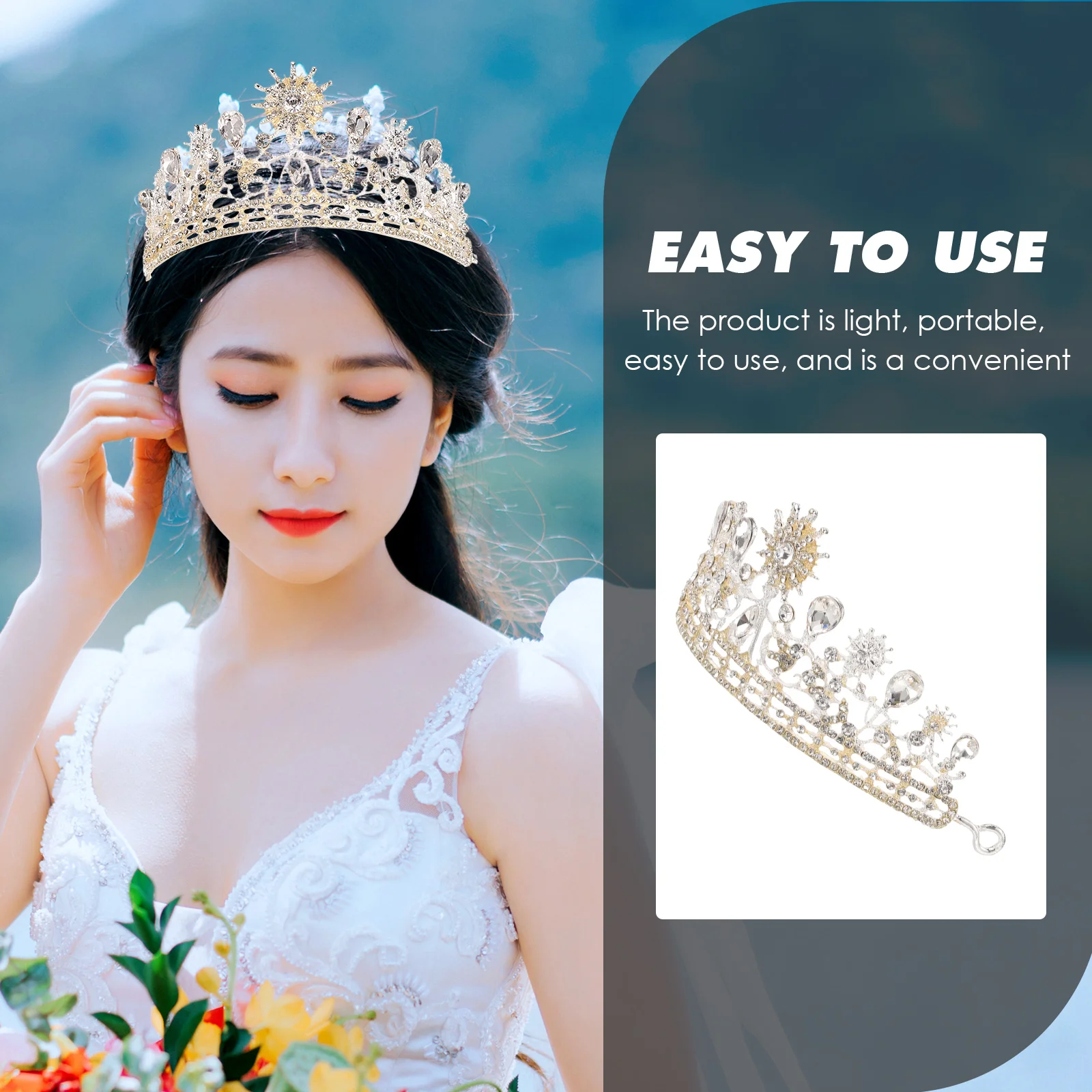 

Классический головной убор в стиле барокко с короной и стразами для женщин, невесты, леди, белый элегантный и отличительный свадебный аксессуар