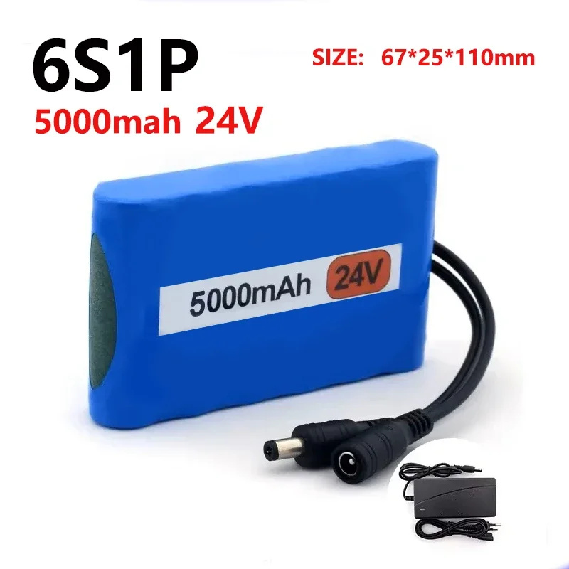

6S1P 24V 18650 rechargeable battery lithium-ion DC25.2V 5000mAh monitor camera toy car+charger