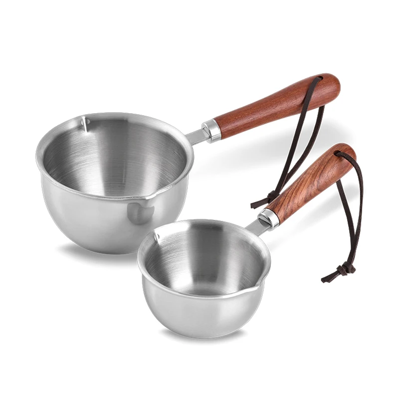 HMA88-Edelstahl Ölwanne 150ML 300ML Kleiner Topf Kochen Butter Schmelztiegel Schokolade Küche Kochgeschirr Kochutensilien