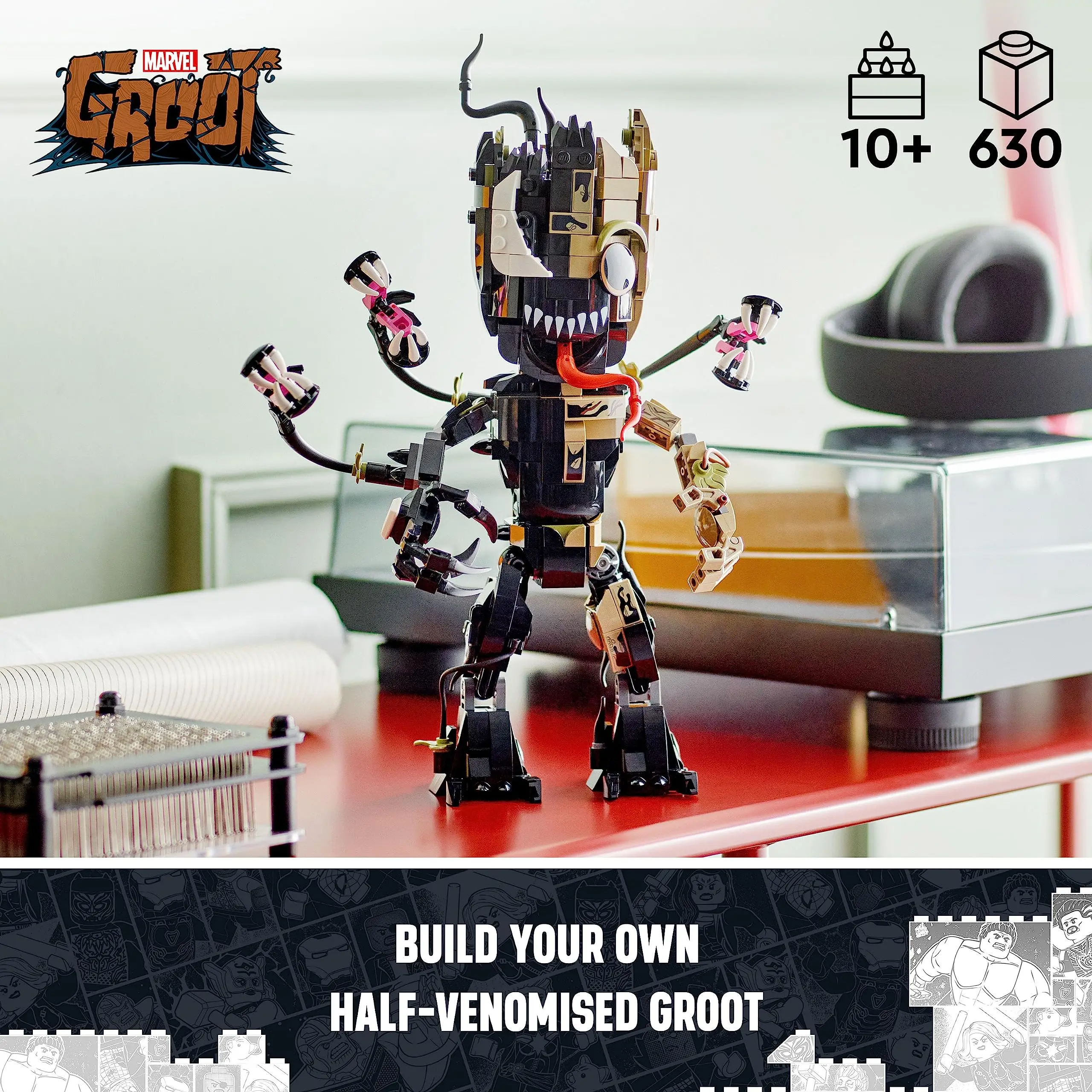 LEGO Marvel Venomized Groot Figure for Children\'s Kids Birthday Christmas New Year Gift (630-Piece) 76249