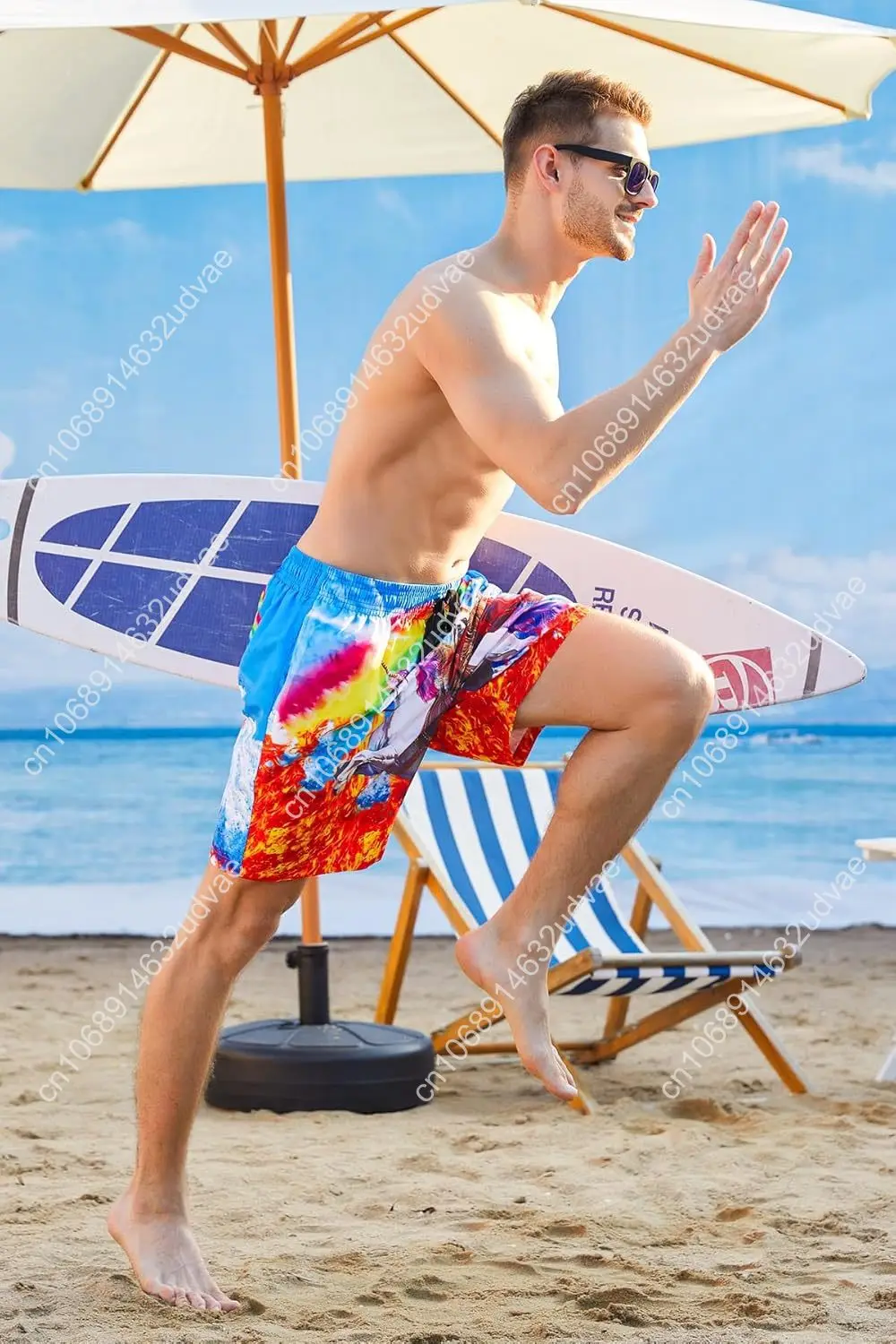 uideazone Men Swim Trunks Drawstring Elastic Waist Quick Dry Beach Shorts with Mesh Lining Swimwear Bathing Suits