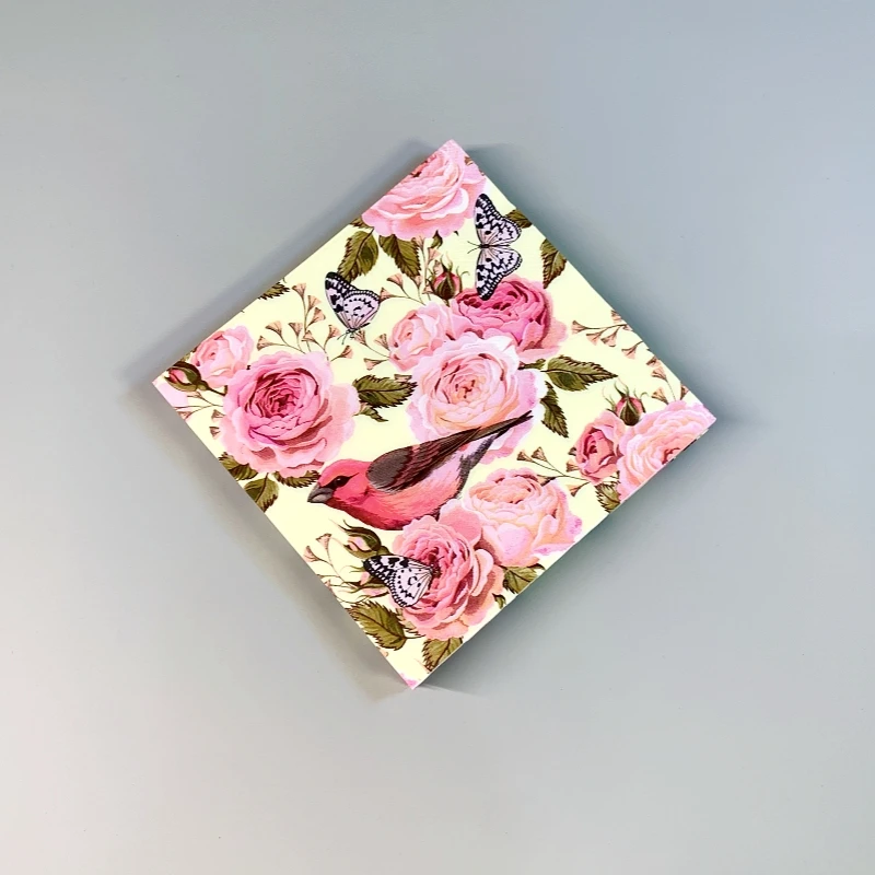 20Pcs/Pack Decoupage Paper Butterfly Birds Flower Napkins Vintage Rose Tissues for Wedding Party Supplies Serviettes Home Deccor