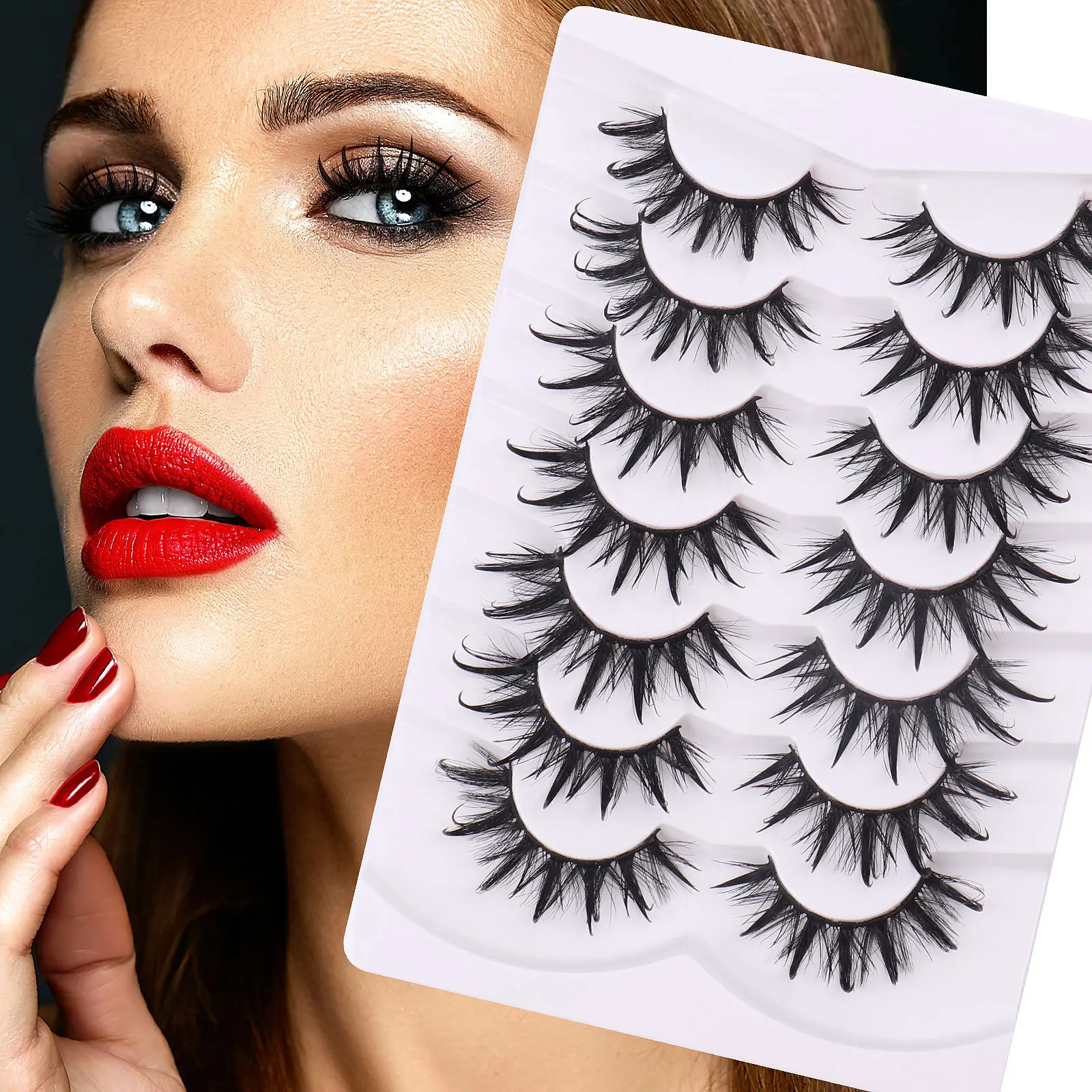 

7 Pairs Natural False Eyelashes, Lightweight, Comfortable, Reusable, Contact Lens Friendly, Fake Lashes