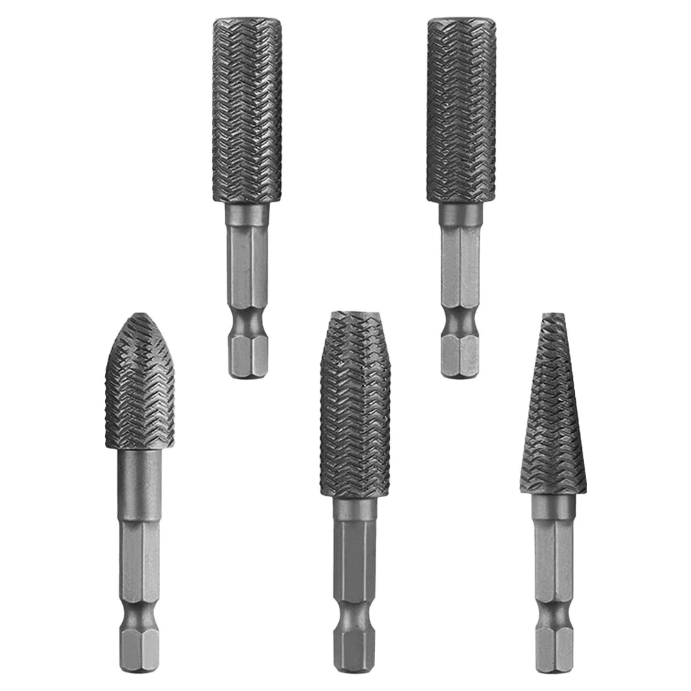 Hex Shank Rotary Steel File Drill Bits Burrs Grinding Grooved Sanding Engraving Tool Set For Metal Wood Plastic Tool Set