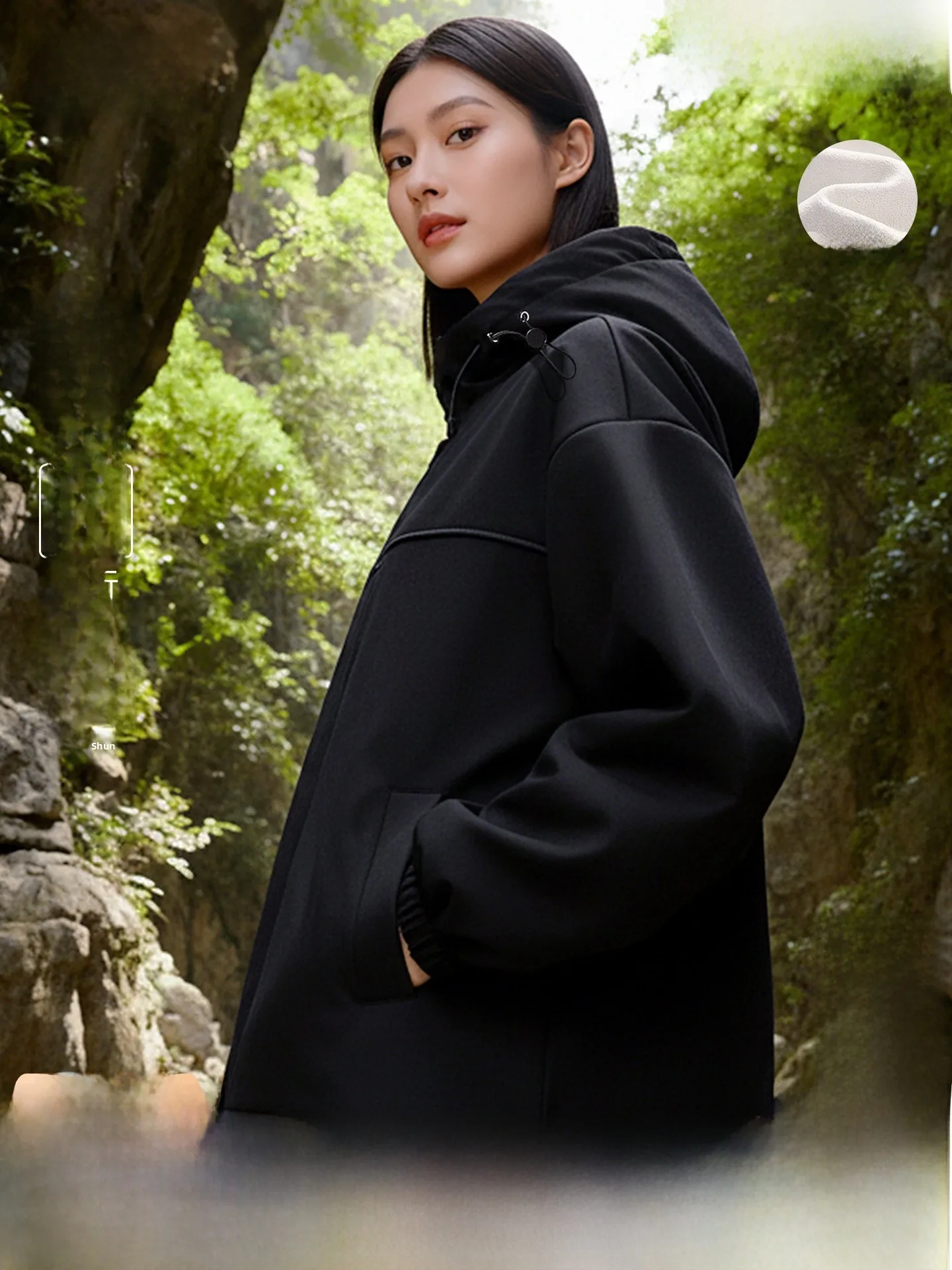 

Women's Fce Lined Jaet Thi Outdoor Rainproof Travel Climbing Clothing Stand Fit Long Sve Zipper Closure Hooded