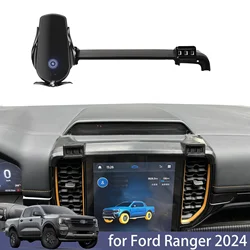 Car Phone Holder for Ford Ranger 2023 2024 Screen Navigation Bracket Magnetic New Energy Wireless Charging Rack Mount