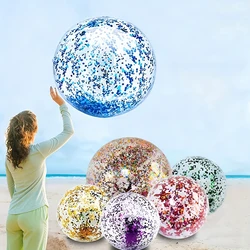 1pc Sequins Beach Ball Halloween Jumbo Pool Toys Balls Glitters Inflatable Clear Beach Ball Swimming Pool Water Beach Toys
