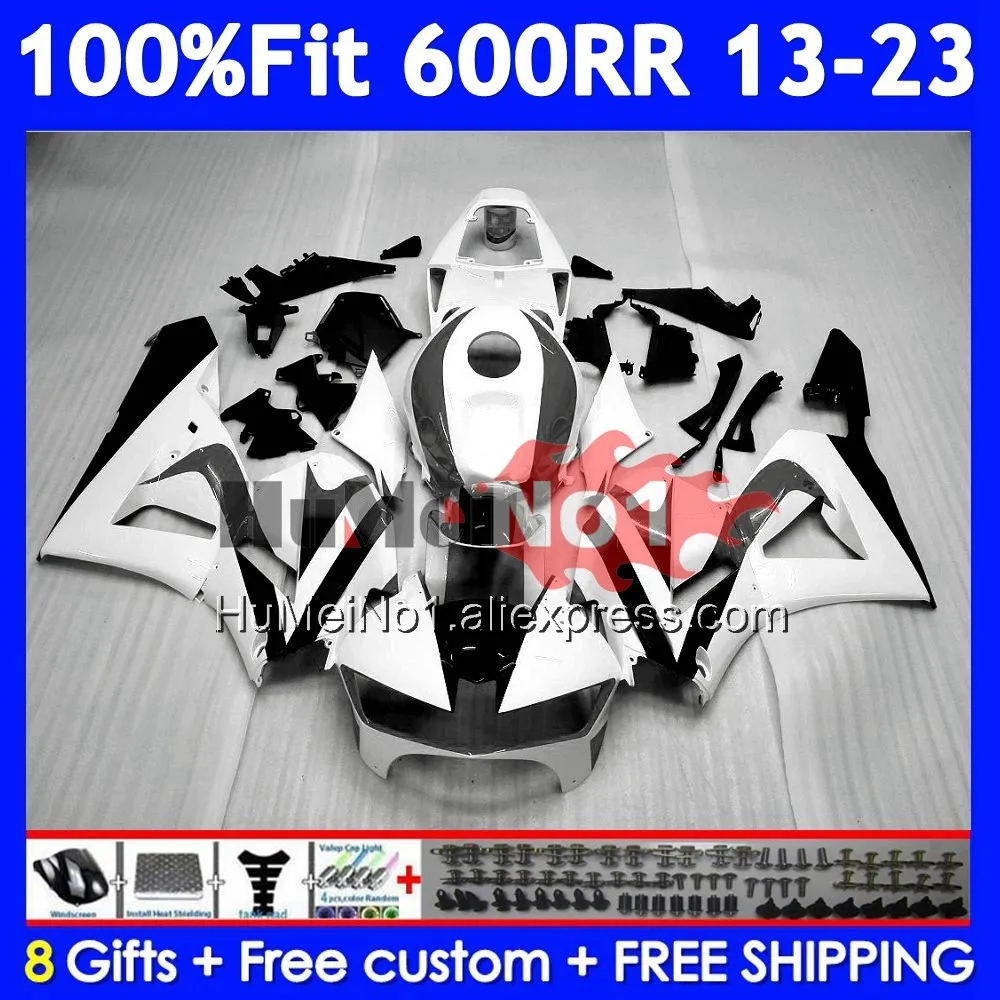 Body For HONDA CBR600 CBR 600RR 600 RR Black white CC 13 2014 2015 2016 2017 2018 44No.41 CBR600RR F5 19 20 21 22 23 24 Fairing