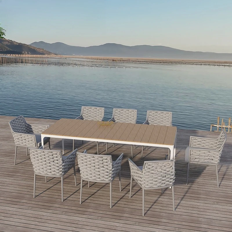 

Outdoor Furniture Dining Table and Chair Combination Leisure Single Seat Hotel Cafe Courtyard Outdoor Terrace Garden Rattan