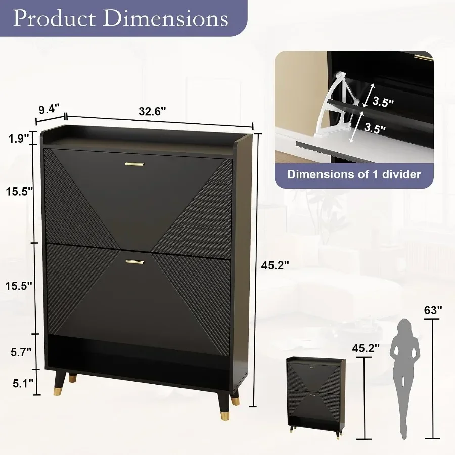 Shoe Cabinet Storage for Entryway: 32