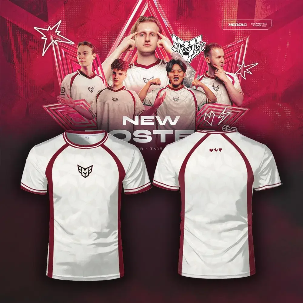 CS2 Esports Club HEROIC Team الزي الرسمي CSGO Professional League Player Training Jerseys Fan مخصص تنفس الرجال تي شيرت #1