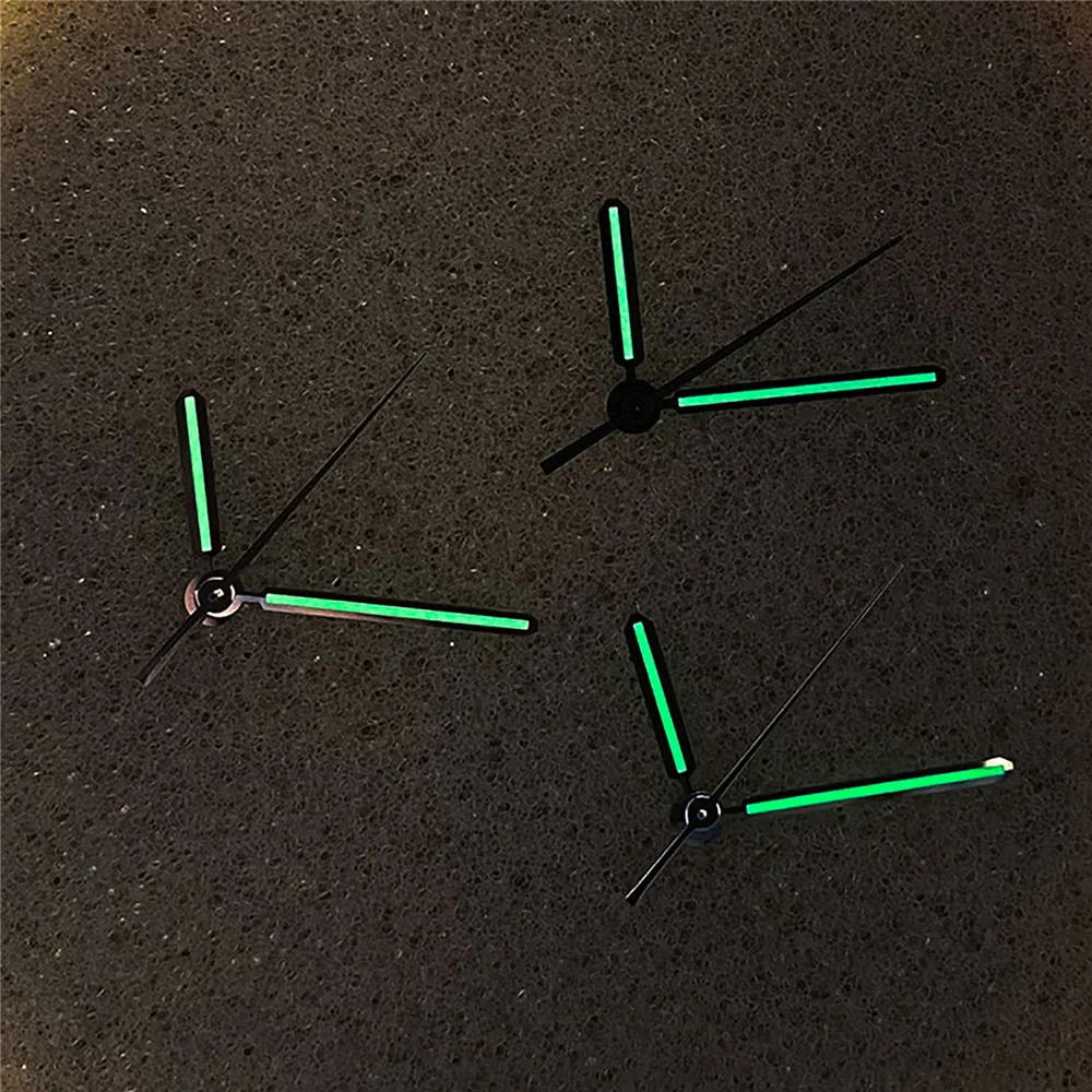 Green Luminous Watch Hands Set for NH35/NH36/4R/7S Movement Modified Watch Pointers 9*13.5*13.5mm 3Pins Needles