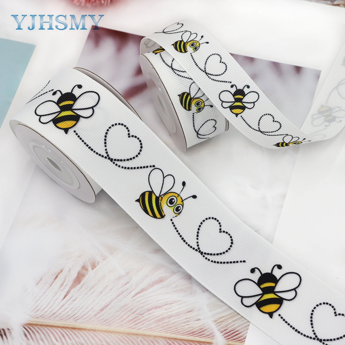 Pszczoła wstążka Bumble Baby Bee i wstążka z kwiatem, białe czarne i żółte wstążki rypsowe używać do kokarda DIY Baby Shower Party Decor