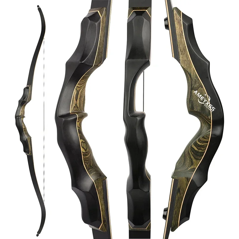 

New 62inch Archery Recurve Bow 20-60lbs Takedown Split Bow 16inch Technology Wood Riser for Right Hand Outdoor Shooting Hunting