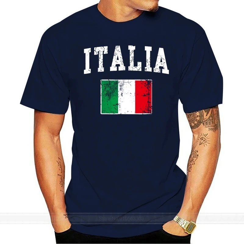 Vintage Italia Italian Flag Italy T-shirt Men T-shirts Summer Style Fashion Swag Men T Shirts