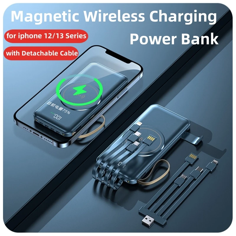 Magnetic Wireless Power Bank 20000mAh Magsafe Powerbank for iPhone 16 Samsung Xiaomi Portable Induction Charger External Battery