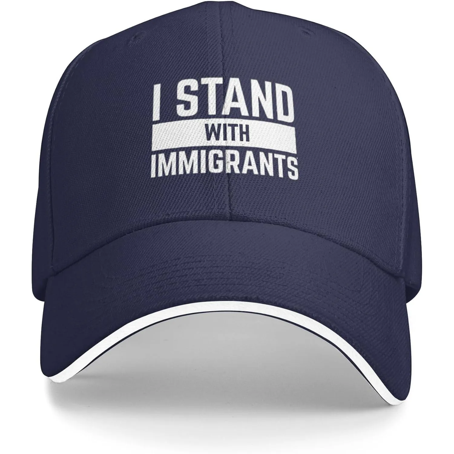 I Stand With Immigrants Baseball Cap Adjustable Polyester Sun Protection Casual Adult Hat