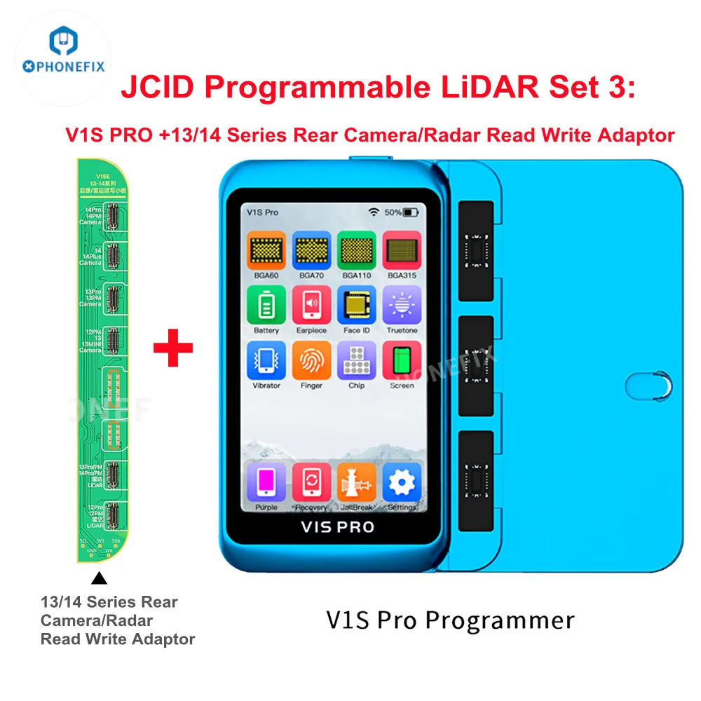 JCID V1SE V1S PRO Programmable LiDAR Radar FPC Flex Cable Camera Read Write Adaptor For iPhone 12 Pro13 14 Pro Max Camera Repair