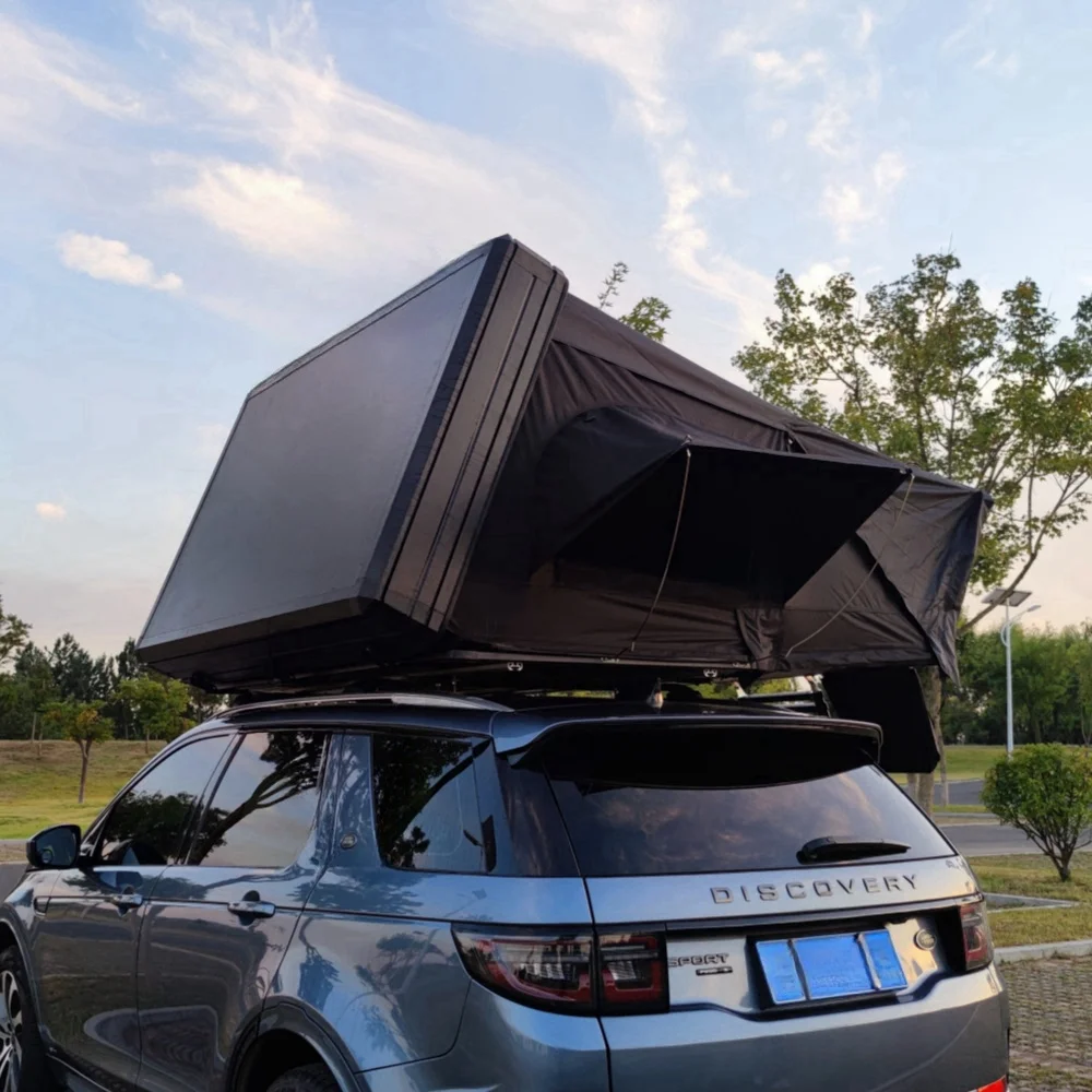 

4 Person Black Side Opening Aluminum Hard Shell Car Rooftop Tent From Australia for Camping and Car Roof Top Use