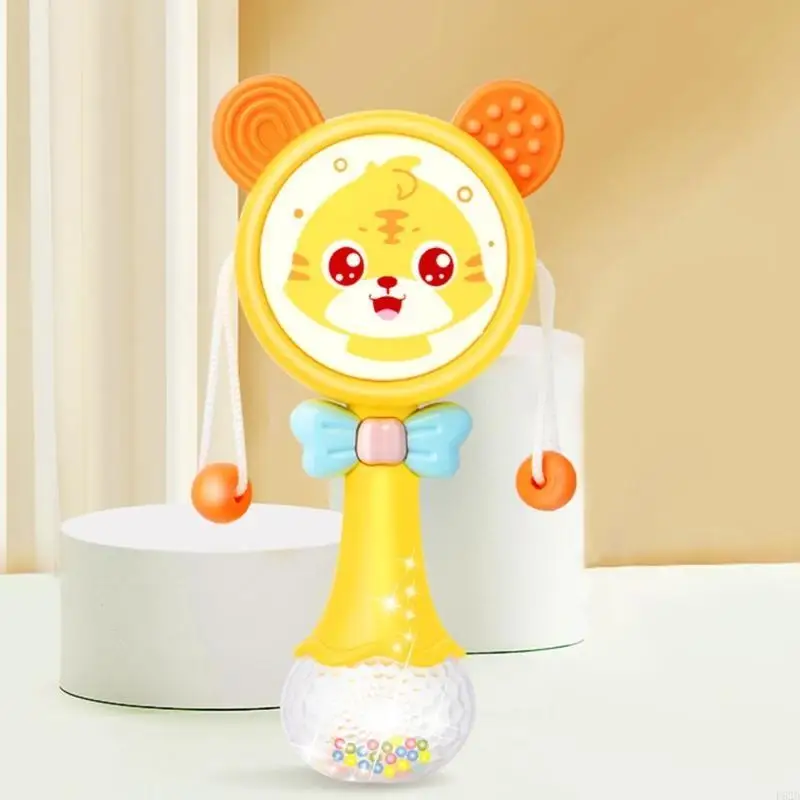 F62d 6in Linding Ring Shaking Toy Luminous Macara para con música incorporada para recién nacidos infantiles Baby Abook Xmas