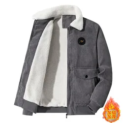 Corduroy jacket men's autumn and winter clothing plush thickened jacket jacket jacket