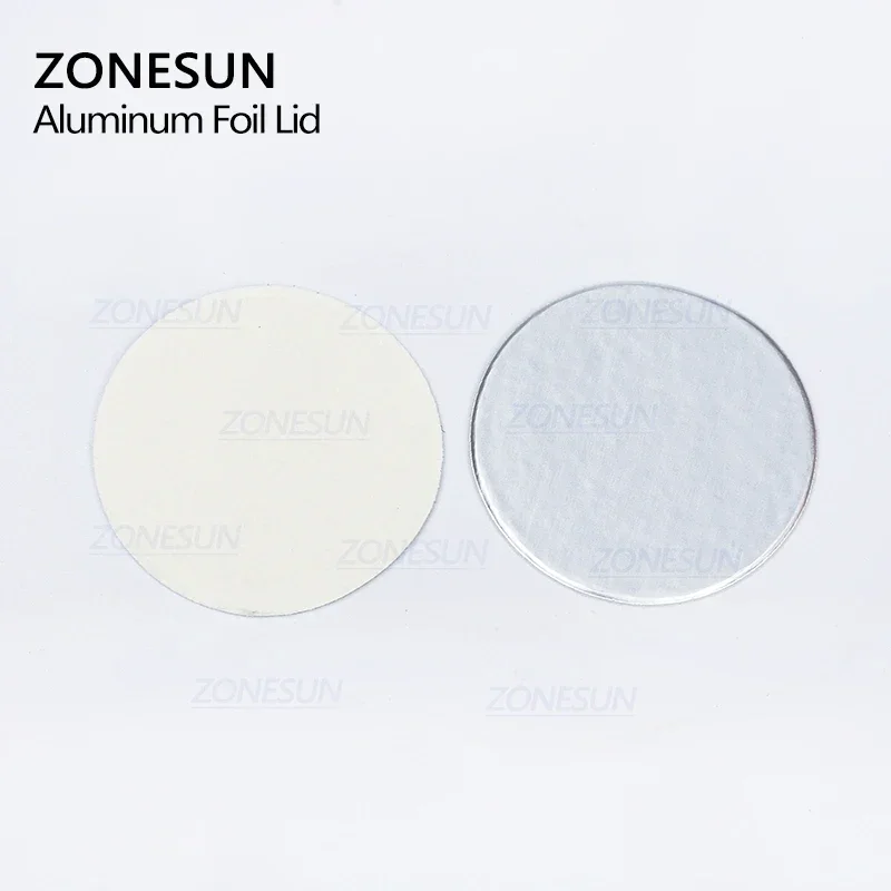 ZONESUN Sigillatura a induzione Dimensioni personalizzate Fodere per coperchi in foglio di alluminio laminato in plastica 500 pezzi per bottiglie di vetro PP PET PVC PS ABS