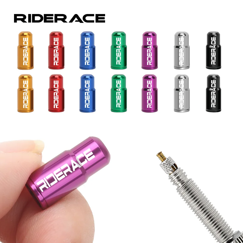RIDERACE Nakładka na wentyl opony rowerowej ze stopu aluminium CNC MTB Road Bike Tube Tyre Gas Nozzle Cover for FV Presta Valve Dustproof