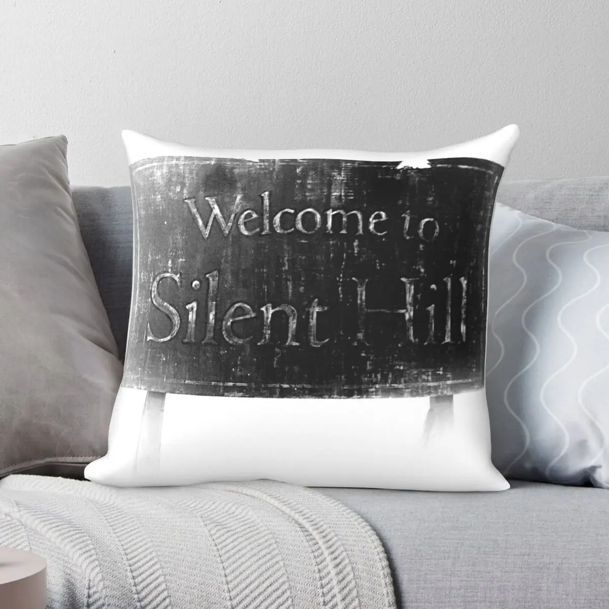 Welcome To Silent Hill Square Pillowcase Polyester Linen Velvet Creative Zip Decor Car Cushion Cover